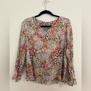 Loft Petite Floral Blouse Size L
